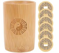 Balacoo Juego de Adivinación Chino de Bambú Monedas de Cobre, 1 Set