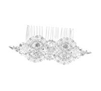 Balacoo Peine para Novia con Perlas y Diamantes Artificiales Accesorio de Cabello Elegante para Bodas y Fiestas Diseño Artesanal Plateado para Mujeres y Niñas