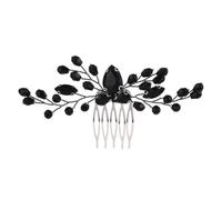 Balacoo Peineta Lateral Negra de Cristal para Niñas y Damas de Boda, Ligera y Fácil de Insertar Diseño Elegante y Materiales de Aleación de Zinc y Circonio