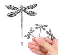 Balacoo Pinzas Cabello de Libélula Estilo Mori, 4 Piezas de Metal Acabado Plateado Antiguo, Accesorios Versátiles para Mujer y Niña en Ambiente Natural y Campestre