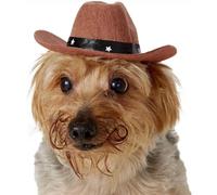 Balacoo Sombrero de vaquero para perro y mascota, gorra occidental, sombrero de fiesta, tocado, accesorios para disfraz de vaquero para perro y gato (café)