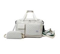 Balakaka 34 L Bolsa de Viaje con Bolsa Pequeña de 1,5 L, Bolsa de Deporte de Viaje con Correa de Hombro Desmontable, Impermeable Grande Bolsas de Fin de Semana para Mujer Hombres, Beige