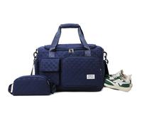 Balakaka 34 L Bolsa de Viaje con Bolsa Pequeña de 1,5 L, Bolsa de Deporte de Viaje con Correa de Hombro Desmontable, Impermeable Grande Bolsas de Fin de Semana para Mujer Hombres, Azul Oscuro
