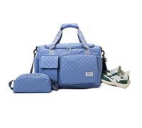 Balakaka 34 L Bolsa de Viaje con Bolsa Pequeña de 1,5 L, Bolsa de Deporte de Viaje con Correa de Hombro Desmontable, Impermeable Grande Bolsas de Fin de Semana para Mujer Hombres, Azul Cielo