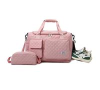 Balakaka 34 L Bolsa de Viaje con Bolsa Pequeña de 1,5 L, Bolsa de Deporte de Viaje con Correa de Hombro Desmontable, Impermeable Grande Bolsas de Fin de Semana para Mujer Hombres, Rosa Dulce