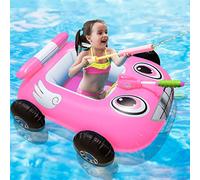 Balakaka Anillo de natación Asiento de Coche Inflable Chorro de Agua para niños Piscina Enfant Bague équipement de Natation anneau bébé Voiture Juguetes para niños de 2 a 10 Años-Rosa