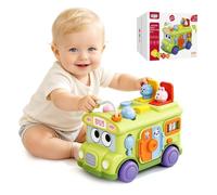 Balakaka Autobus Juguete Juegos Educativos Niños Regalo Fiesta Cumpleaños | Multifunción Vehiculos Juguete 1 año sin Pilas 22.5*14.5*18cm Verde