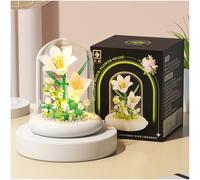 Balakaka Bloques de Construcción de Flores con Funda Protectora, Juego de Construcción de Ramo de Flores con Iluminación LED, Decoración del Hogar Regalo para Mujer Novia Esposa