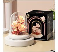 Balakaka Bloques de Construcción de Flores con Funda Protectora, Juego de Construcción de Ramo de Flores con Iluminación LED, Decoración del Hogar Regalo para Mujer Novia Esposa