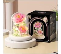 Balakaka Bloques de Construcción Flores con Funda Protectora, Conjunto de Flores Bloques de Construcción con Iluminación LED, Decoración del Hogar Regalo para Mujer Novia Esposa