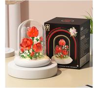 Balakaka Bloques de Construcción Flores con Funda Protectora, Conjunto de Flores Bloques de Construcción con Iluminación LED, Decoración del Hogar Regalo para Mujer Novia Esposa