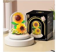 Balakaka Bloques de Construcción Flores con Funda Protectora, Conjunto de Flores Bloques de Construcción con Iluminación LED, Decoración del Hogar Regalo para Mujer Novia Esposa