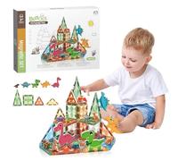 Balakaka Bloques de Construcción Magnéticos Dinosaurio 36 Piezas, Azulejos Magnéticos Juguete Educativo con Figuras Geométricas, Stems Creatividad Montessori Regalos para Niños 3+ Años