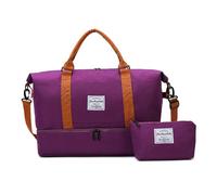 Balakaka Bolsa de Viaje 51x25 x34cm con Bolsa Pequeña 25x6x14cm, Bolsa de Deporte con Compartimento para Zapatos y Ropa Mojada, Gran Capacidad Impermeable Bolsas de Fin de Semana para Mujer, Púrpura