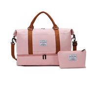 Balakaka Bolsa de Viaje 51x25 x34cm con Bolsa Pequeña 25x6x14cm, Bolsa de Deporte con Compartimento para Zapatos y Ropa Mojada, Gran Capacidad Impermeable Bolsas de Fin de Semana para Mujer, Rosa
