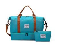 Balakaka Bolsa de Viaje 51x25 x34cm con Bolsa Pequeña 25x6x14cm, Bolsa de Deporte con Compartimento para Zapatos y Ropa Mojada, Gran Capacidad Impermeable Bolsas de Fin de Semana para Mujer, Azul lago