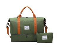 Balakaka Bolsa de Viaje 51x25 x34cm con Bolsa Pequeña 25x6x14cm, Bolsa de Deporte con Compartimento para Zapatos y Ropa Mojada, Gran Capacidad Impermeable Bolsas de Fin de Semana para Mujer, Verde