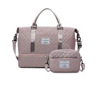 Balakaka Bolsa de Viaje para Mujer 42L con Pequeño Bolsa de Aseo 2.8L, Impermeable Bolsa Grande de Fin de Semana con Compartimento para Zapatos y Humeda， Púrpura