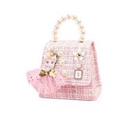 Balakaka Bolso Bandolera Niña, Bolsa Pequeñas de Hombro Bolso de Princesa Moda con Correa Desmontable, Lindo Bolsa de Perlas Monedero Bolso de Mensajero para Infantil Niño, Rosado