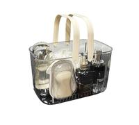Balakaka Cesta Para Carrito De Ducha con Asas 5.8 L, Cesta Portátil Para Carrito De Ducha con Orificio de Drenaje, Cesta de Carrito de Ducha para Almacenar Cosméticos Champú, Estilo crema
