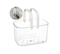 Balakaka Cesta para Carrito De Ducha con Asas 5.8 L, Cesta Portátil para Carrito De Ducha con Orificio de Drenaje, Cesta de Carrito de Ducha para Almacenar Cosméticos Champú, Blanco