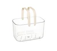 Balakaka Cesta Para Carrito De Ducha con Asas 5.8 L, Cesta Portátil Para Carrito De Ducha con Orificio de Drenaje, Cesta de Carrito de Ducha para Almacenar Cosméticos Champú, Estilo crema