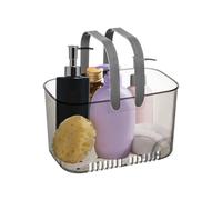 Balakaka Cesta Para Carrito De Ducha con Asas 5.8 L, Cesta Portátil Para Carrito De Ducha con Orificio de Drenaje, Cesta de Carrito de Ducha para Almacenar Cosméticos Champú, Gris plata