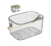 Balakaka Cesta Portátil para Carrito De Ducha 8 L, Canasto Organizador de Baño con Tapa Transparente y Orificio de Drenaje, Estantes para Ducha para Artículos de Ducha y Cosmétic