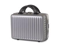 Balakaka Estuche de Maquillaje de Viaje con Banda Elástica y Cremallera, Maletín de Mano para Cosméticos de Mujer, Bolsa de Cosméticos de PC Portátil a Prueba de Agua Gris Claro