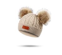 Balakaka Gorro Guantes Bufanda Set Invierno, 3 in 1 Bonito Cálido Gorro de Punto con Pompón Cómodo Suave Bufanda con Forro de Felpa, Sombrero de Invierno para Bebé Niños Niñas 2-8 años