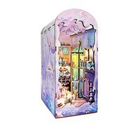 Balakaka Kit de Casa de Muñecas en Miniatura y Muebles 3D Wooden Puzzle Mini 3D de Madera para casa de muñecas con LED DIY Dollhouse Decoración de inserción de estantería Creativa