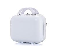 Balakaka Neceser de Viaje Rigido con Asa Suave, Estuche de Maquillaje de Viaje para Mujer, Neceser Portátil Impermeable para Neceser Blanco cremoso