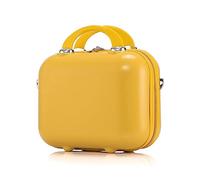 Balakaka Neceser de Viaje Rigido con Asa Suave, Estuche de Maquillaje de Viaje para Mujer, Neceser Portátil Impermeable Naranja