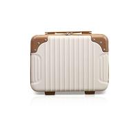 Balakaka Neceser de Viaje Rigido Mujer Ligero Estuche de Maquillaje con Asa de Transporte Estuche de Viaje Organizador de Cosméticos Impermeable Caja de Belleza Portátil y Resistente, Beige