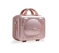 Balakaka Neceser Maleta con Cremallera Portátil 10 L, Impermeable con Cerradura de Combinación, Rígido Viaje Mujer Niña con Mango, Oro Rosa