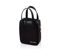 Balakaka Neceser Maquillaje Mujer Pequeña 15 * 7.5 * 18cm, Portátil Mini Neceser de Cosméticos con Compartimento, Impermeables Bolsa de Aseo con Asa y Cremallera para Viaje, Noche Negra