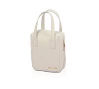 Balakaka Neceser Maquillaje Mujer Pequeña 15 * 7.5 * 18cm, Portátil Mini Neceser de Cosméticos con Compartimento, Impermeables Bolsa de Aseo con Asa y Cremallera para Viaje, Albaricoque de Leche