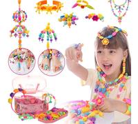 Balakaka Niños Bricolaje Conjunto de Cuentas, 500PCS Juegos de Hacer Pulseras Collares y Anillos, Kids DIY Bead Set Regalos de Cumpleaños para Niñas de 5 a 12 Años