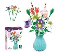 Balakaka Ramo de Flores Sets de Construcción 463 Piezas, Flowers Artificiales con Jarrón para la Decoración del Hogar, Regalo San Valentín, Día de la Madre y Cumpleaños