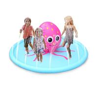 Balakaka Splash Pad Pulpo Lindo 145×60 cm, Almohadilla Aspersor para Salpicar para Aire Libre Fiesta Jardin Playa, Tapete de Agua para Chapoteo de PVC para Niños de 3 Años+