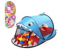 Balakaka Tienda de Juegos para Niños 182x96x76 cm, Tipi Infantil Montaje Rápido para Jugar en Interiores y Exteriores, Pop Up Tienda Campaña para Niños 3-8 Años, Tiburón Azul
