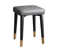 Balama Taburete de metal negro, gris y dorado, apilable, 45 x 31 x 31 cm, con deslizador de suelo ajustable y piel sintética resistente