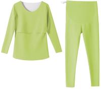 BALAMLB Conjunto De Lactancia De Manga Larga para Mujer, Ropa Interior Cálida, Ropa Interior De Doble Capa, Camiseta De Maternidad Posparto, Camiseta De Maternidad,Cómodo Y Suave Lavable F,M(40-50kg)