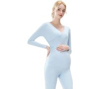 BALAMLB Conjunto De para Embarazadas, Top Y Pantalón Cálido, Mantente Caliente Durante El Embarazo,Ajustado Y Confortable, Ropa Premamá Elegante Y Flexible, Ideal para Casa Y Salidas B,M(40-55kg)