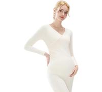 BALAMLB Conjunto De para Embarazadas, Top Y Pantalón Cálido, Mantente Caliente Durante El Embarazo,Ajustado Y Confortable, Ropa Premamá Elegante Y Flexible, Ideal para Casa Y Salidas C,M(40-55kg)