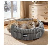 Balance Cama para Gatos, Camas Redondas Lavables para Gatos de Interior, Cama de Piel sintética de Felpa súper Suave para Cachorros y Gatitos con Parte Inferior Antideslizante