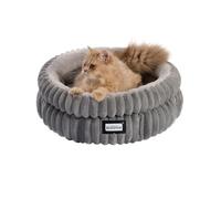 BALANCE Cama para gatos, camas redondas lavables para gatos de interior, cama de piel sintética de felpa súper suave para cachorros y gatitos con parte inferior antideslizante