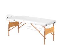 BALANCE camilla de masaje plegable de madera de 2 secciones 190x70 blanca