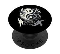 Balance & Flow Tai Chi Yin Yang Grulla Serpiente Artes Marciales PopSockets PopGrip Adhesivo