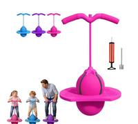 Balance Jumping Ball, Pogo Saltarin para NiñOs, Trampolines para NiñOs con Manija y Bomba, Tabla de Equilibrio para Entrenamiento de Equilibrio en Interiores y Exteriores (Rosa)